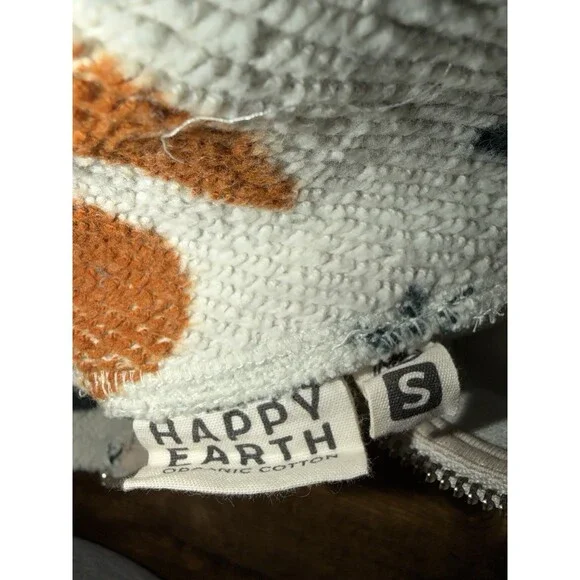 NEW! Happy Earth Hygge Sherpa 100% Organic Full Zip Hooded Sweater Jacket $210 - Picture 6 of 7